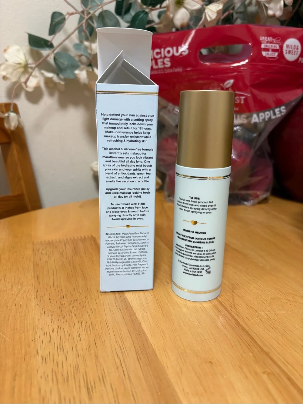 Too Faced Makeup Insurance 18Hour Wear Setting Spray,full Sz 4oz, BNIB,AUTHENTIC